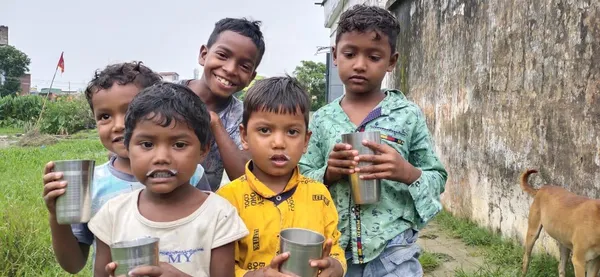 Daily Milk Distribution to undernourished kids of Assam and Ranchi